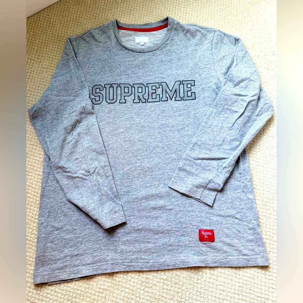SUPREME LONG SLEEVE T-SHIRT-gray